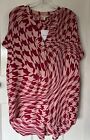 NEXT PINK PATTERNED SHORT SLEEVED TUNIC STYLE TOP/BLOUSE - SIZE 14 - NEW