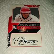 Mychal Givens 2011 In The Game Heroes and Prospects AUTOGRAPH #A-MG2 Orioles