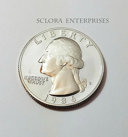 1986 S WASHINGTON *PROOF* QUARTER  **FREE SHIPPING** Cover