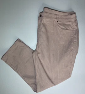White Stuff Cropped Trousers Size 22R Womens Pink White Striped Straight Leg W42 - Picture 1 of 13