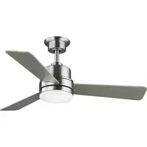 Progress Trevina II 44 in LED Brushed Nickel Ceiling Fan w/ Light & Remote - Picture 1 of 14