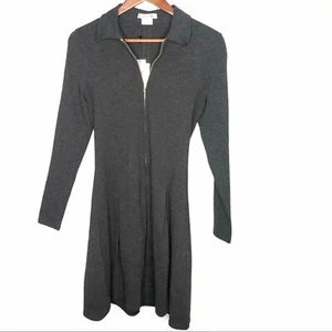 Abito Lacoste grigio scuro plissettato aderente e svasato nuovo con etichette cerniere a vista preppy taglia 6 - Foto 1 di 7