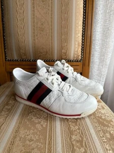 ZAPATILLAS GUCCI MADE IN ITALY GG GUCCISSIMA CUERO BLANCO 234359 MUJER TALLA 36\37 - Imagen 1 de 16