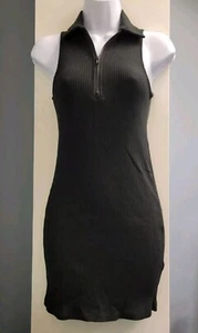 Polo Dress - Front Bodycon by Wild Fable - Black - Sleeveless - Zip Front - M - Picture 1 of 4