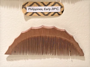 OLD HAND MAKE WOODEN HAIR COMB FROM THE PHILIPPINES #2 - Picture 1 of 3