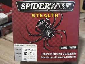 SpiderWire Stealth Braided Fishing Line - 30 LB - 125 Yds - Translucent Braid