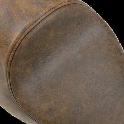 Asiento individual bajo liso de cuero marrón DS para Harley Sportster 883 bajo 05-10 Foto 1 de 4