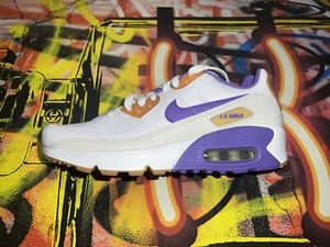 Nike Air Max 90 LTR (GS) Sneakers Shoes Size 5Y White Grape DV3607-103 Bin 11 - Picture 1 of 5
