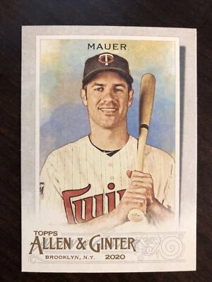JOE MAUER 2020 Topps Allen & Ginter BASE CARD - MINNESOTA TWINS - #20 - Image 1 of 2