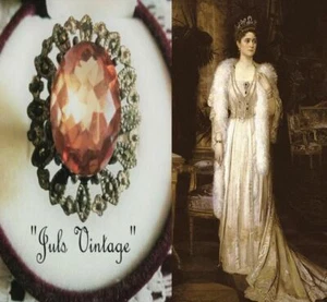 IMPERIALE ANELLO DINASTIA'ROMANOV CM.2,GRANDE TOPAZIO-SFACCETTATO,ARGENTO-ANTICO - Foto 1 di 6