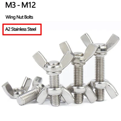 Flügelschrauben Flügelmuttern M3 - M12 Edelstahl A2 V2A Flügelschraube Rostfrei - Bild 1 von 4
