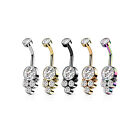 14G Belly Rings Navel Piercing Triple Cluster Dropdown with Internally Threaded