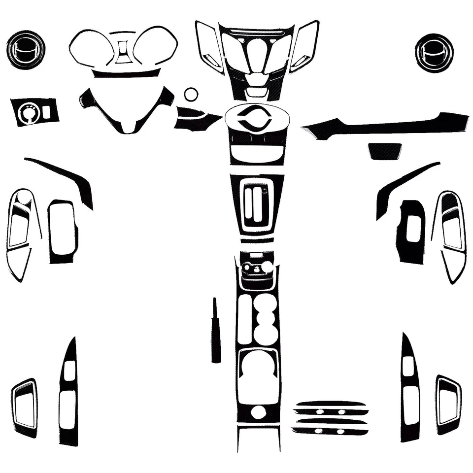 Kit de 70 piezas negro brillante para piano cubierta interior completa para tablero para Ford Fiesta 11-19 Foto 1 de 4