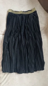 Rich & Royal Plisseerock, schwarz Glitzer, Gr. L, goldene Gummibund, NP 160€ - Bild 1 von 5
