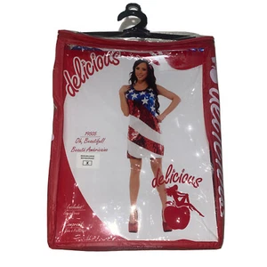 Oh, Beautiful American Flag Sequin Dress Costume Medium Large 6-10 Stars Stripes - Picture 1 of 8