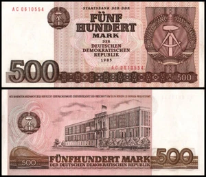 German Democratic Republic 500 Marks, 1985, P-33, UNC - Picture 1 of 1
