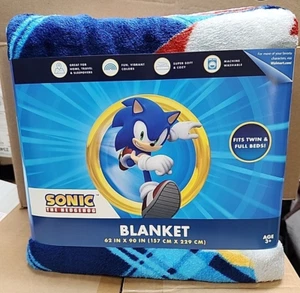 Sonic The Hedgehog Super soft Blanket Size 62 in x 90 in; Fits Twin & Full bed - Picture 1 of 8