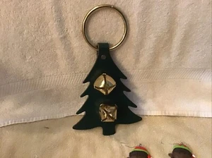 Hallmark christmas Leather Jingle Bells Whimsical Cabin Lake House Sleigh Cow - Picture 1 of 4