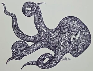 Sascha Brastoff Original Drawing Ink Pen Abstract Surreal Modernist Vintage - Picture 1 of 9