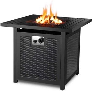 Outdoor Feuertisch Gas-Feuerstelle Feuerschale Gaskamin für Terrasse Garten 72cm - Bild 1 von 10