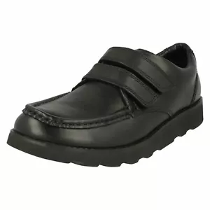 Boys Clarks Hook & Loop Fastening Smart School Shoes * Crown Tate*  - Picture 1 of 10