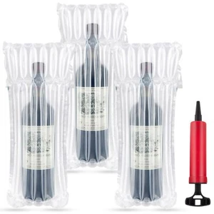 Wine Bottle Travel Protector Bags 10 Pack Inflatable Air Column Free Pump - Picture 1 of 7