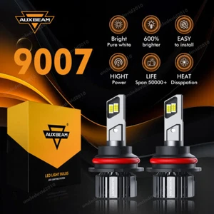 AUXBEAM 9007 HB5 LED Headlight 2 Bulbs Hi/Lo Beam 6500K White Bright 25000LM 90W - Picture 1 of 12