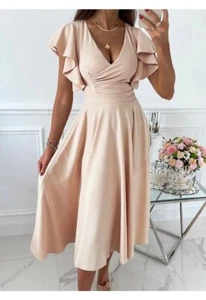 Wedding Guest Dresses for Women Summer V Neck Midi - Picture 1 of 4
