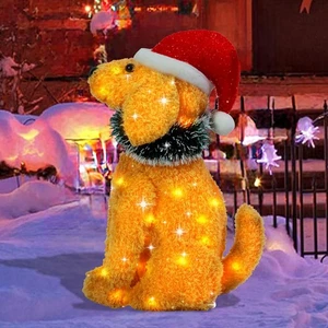 Lighted Dog Holiday Displays, Light Up Collapsible Dog Pre Lit Pop Up Dog Chr... - Bild 1 von 7