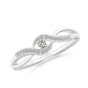 0.75Ct Round Cut Diamond Infinity Wedding Band Ring 14K White Gold Over Size M-T - Picture 1 of 7