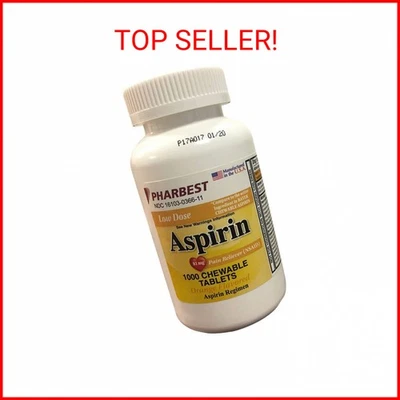Orange Chewable Aspirin 81mg Tablets - 1000 Count Bottle - Image 1 of 2