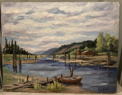 Arte al óleo original de la década de 1940 de Olive Bristol de "Mujeres pintores de Washington" Foto 1 de 2