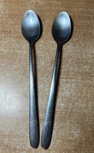 2 Vintage Oneida Community Silver Plated Twin Star Iced Tea Spoons 7 1/2" - Picture 1 of 7