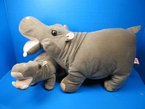 Fiesta A30426 18" Mama w/Baby Hippo Stuffed Animal Realistic Plush - Picture 1 of 12