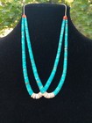 Vtg 70s Santo Domingo Turquoise/Shell Heishi 2 Strand Anklet/Arm Band-Hand Roll6