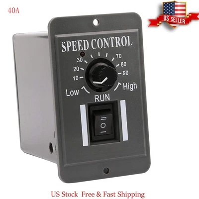40A PWM DC Motor Speed Controller 12V 24V 36V 48V Variable Speed Switch Reverse. - Image 1 of 4