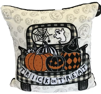 Halloween Truco o trato Otoño Vacaciones Almohada Jack O Linternas Bruja Fantasma NUEVO Foto 1 de 3