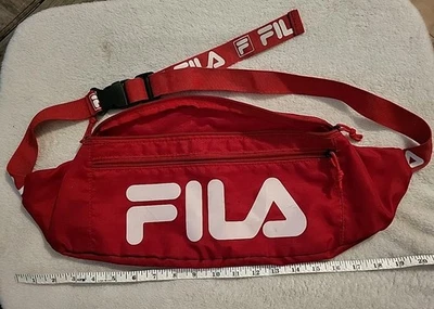 FILA Unisex Rojo y Blanco Cintura Riñonera Bolso de Mano  Foto 1 de 4