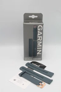 Garmin 20 Cinturino Orologio Silicone a Sgancio Rapido - Blu/Oro Rosa - Foto 1 di 2