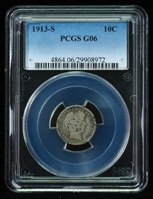1913-S Barber Dime PCGS G06 - Image 1 of 3