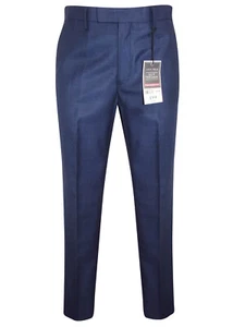 NEW MENS TAILORED FLAT FRONT NAVY TROUSERS BY JACK REID WAIST 32-44 SHORT REG - Picture 1 of 5