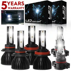 For Chevy Tahoe 2007-2015 6X 6000K Front LED Headlight + Fog Light Bulbs Kit P4C - Picture 1 of 18