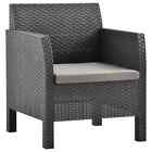 Vidaxl Garden Chair With Cushion Pp Rattan Anthracite Sp