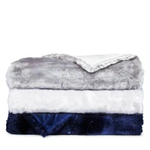 Hudson Park Collection Lynx Faux Fur Throw - Picture 1 of 3