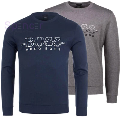 Hugo BOSS Men Crew Stretch Sweatshirt/Jumper 'SALBO' XL-XXL SLIM-FIT Was £119 - Image 1 of 4