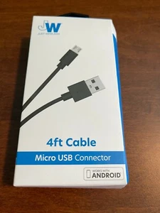 Just Wireless 4ft TPU Micro USB to USB-A Cable Black - Picture 1 of 1
