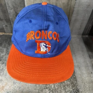 Vintage Drew Pearson Denver Broncos Snapback Hat Blue 90s NFL Team - Picture 1 of 10