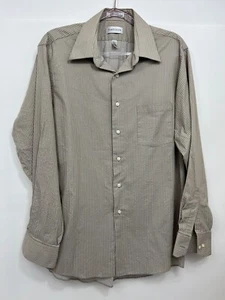 Van Heusen Classic Fit Wrinkle Free Shirt Beige Lined Mens 16 - 16 1/2 34/35 - Picture 1 of 9