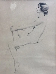 NUDE PRETTY c1930 Signed Morris Henry Hobbs FEMALE "Alice" ETCHING & DRYPOINT - Picture 1 of 12