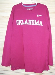 NIKE Dri-Fit University of Oklahoma OU Shirt~Boy's Size M~Medium~l/s~ - Picture 1 of 2